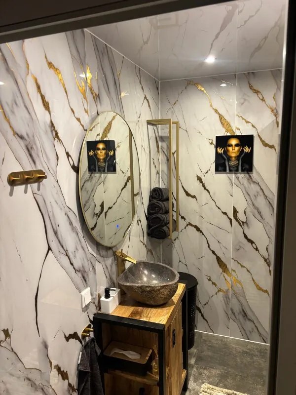 PVC Marmer Paneel White Gold Glans 260x122x0,3cm