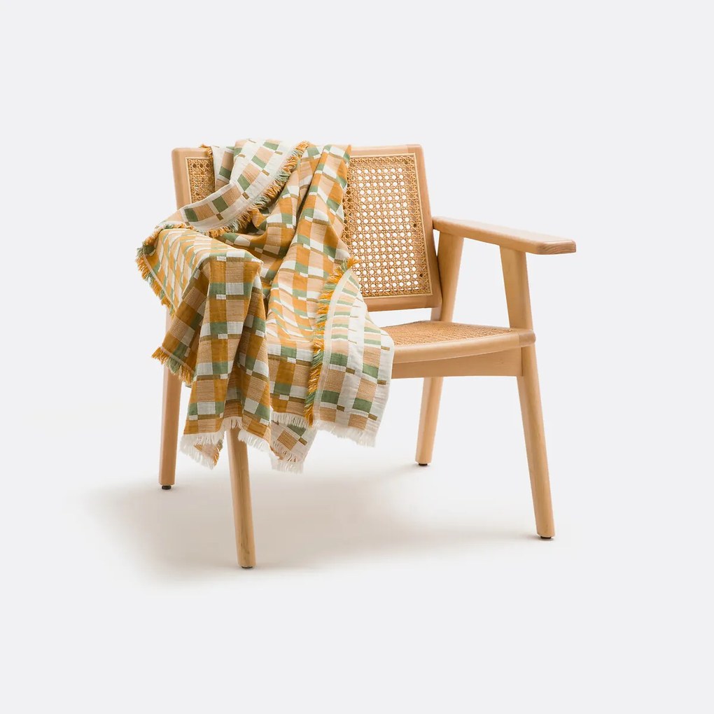 Jacquard plaid met geometrische motieven, Virna