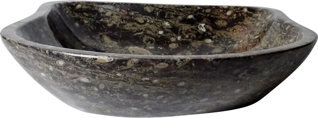 Bruin marmeren waskom | Eeuwenoud Goniatiet Fossiel | 45 x 48 x 11 cm