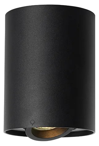 Moderne plafondspot zwart draai- en kantelbaar - Rondoo up