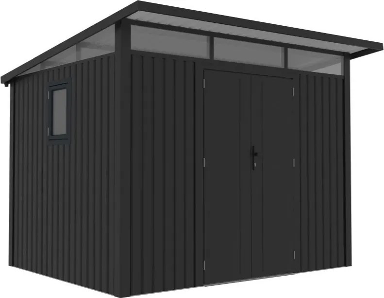 Odda metalen gereedschapshuisje met vloer 2,9 x 2,5 m CoverTech antraciet