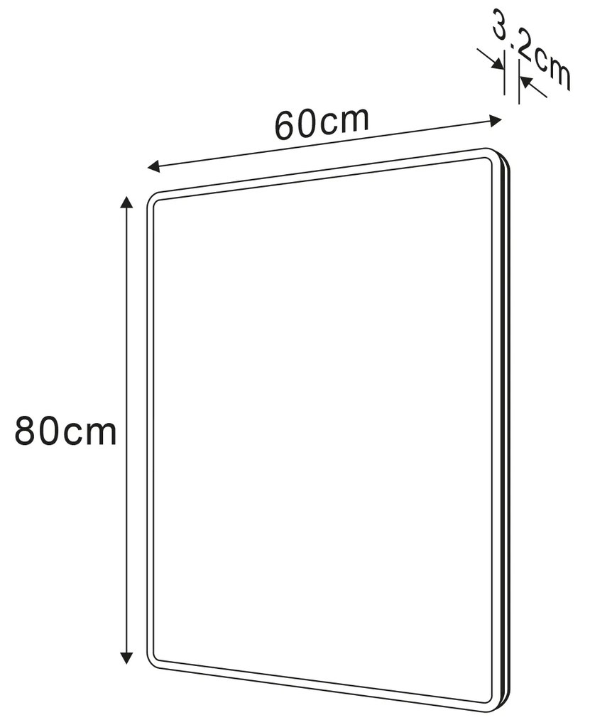 Sapho Piri spiegel met LED verlichting 60x80cm