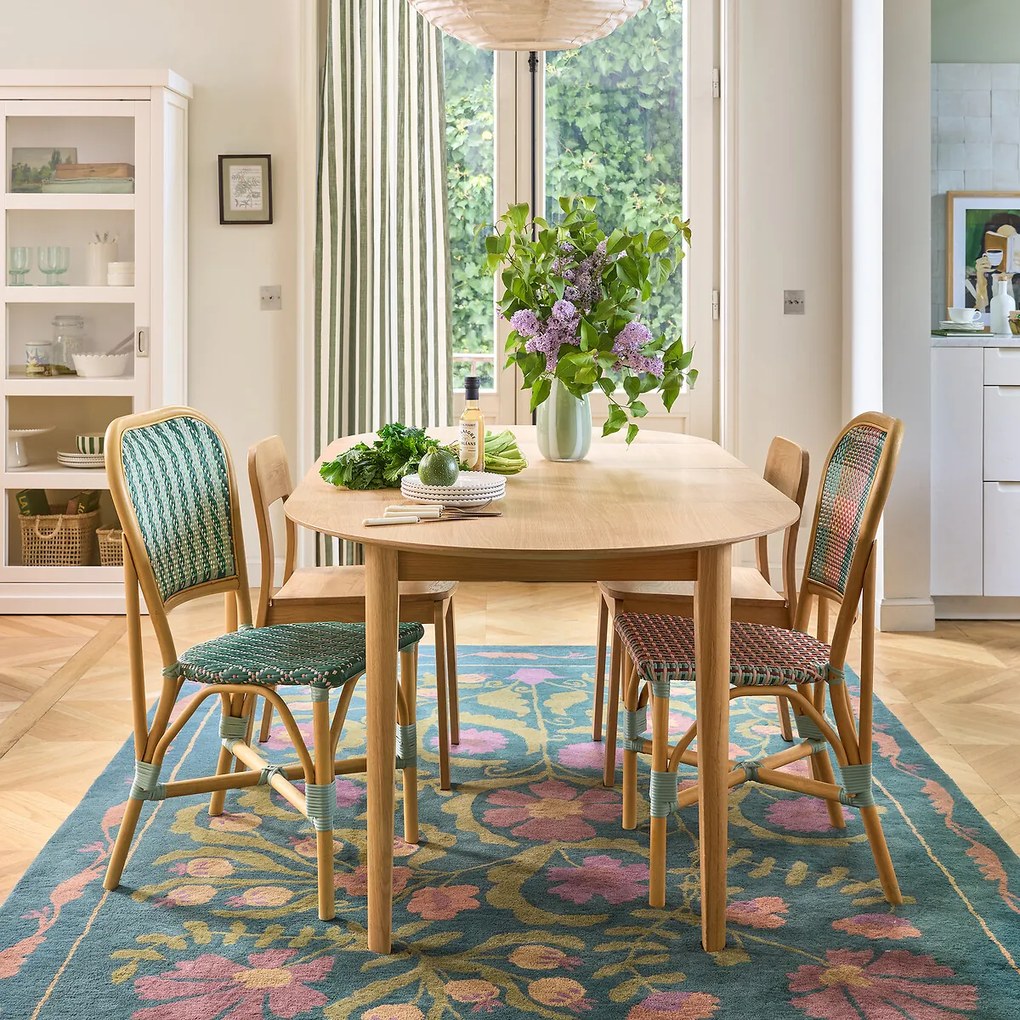 Uitschuifbare eiken fineer tafel met 4 tot 8 plaatsen Tioga