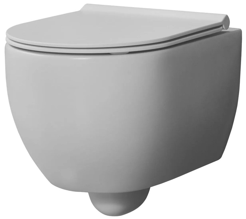 Xenz Gio randloos toilet 52cm met vortexspoeling en zitting grijs mat