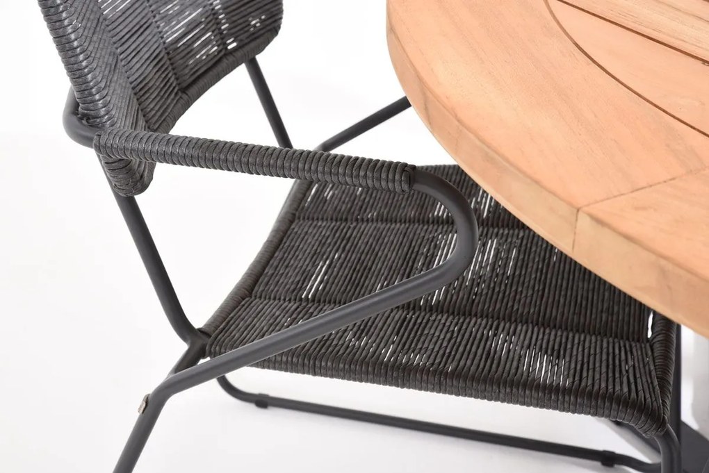 Taste by 4 Seasons Swing tuinset antraciet met Basso tafel Ø 130 cm * SALE * Tuinset houtkleur weerbestendig