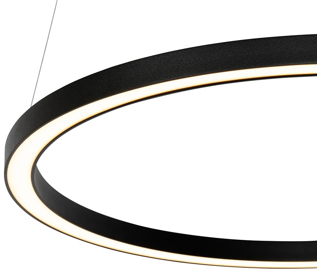 Hanglamp zwart 60 cm incl. LED 3-staps dimbaar - Girello Design rond Binnenverlichting Lamp