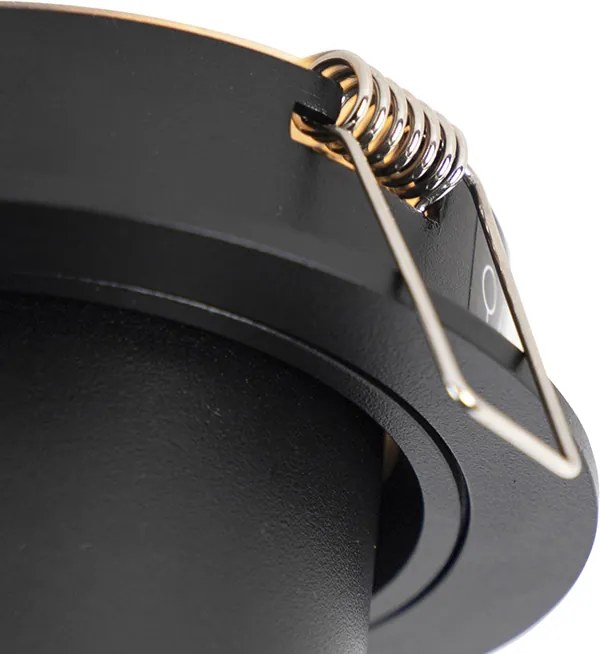 Smart inbouwspot zwart kantelbaar incl. wifi GU10 - Installa