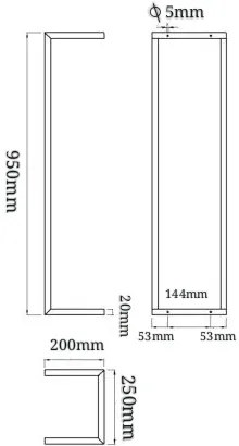 Mueller Gold handdoekrek industrieel 95x25x20cm geborsteld messing