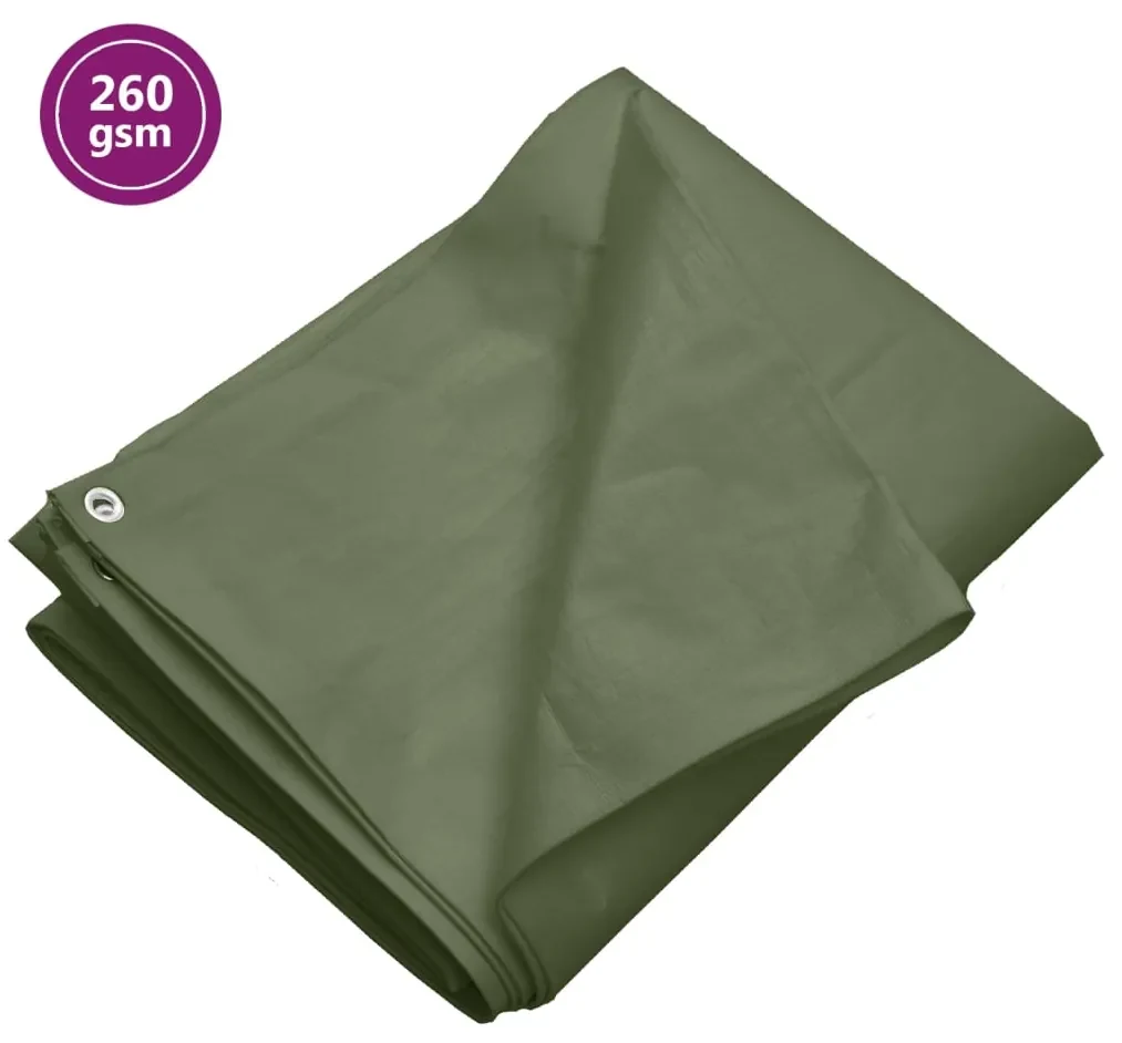 vidaXL Dekzeil 260 g/m² 6x10 m HDPE groen