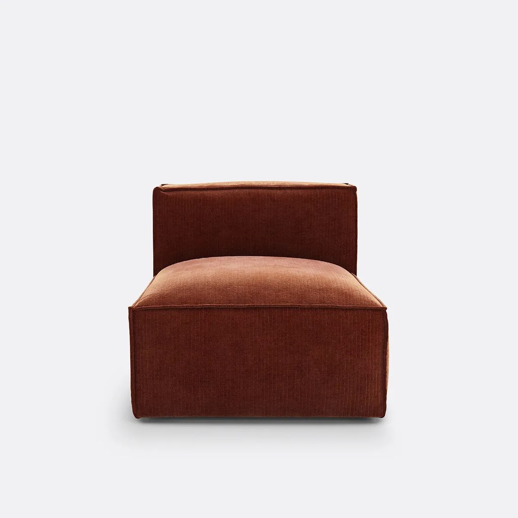 Fauteuil voor modulaire bank, in vintage ribfluweel, Seven