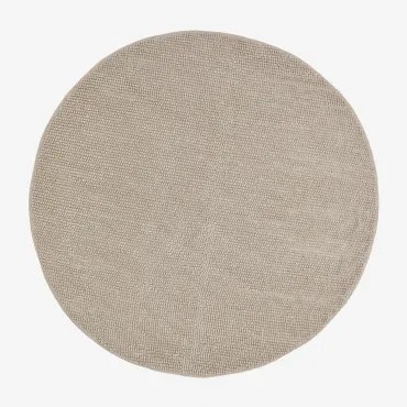 Ronde Katoenen Tapijt Rambin Beige – Linnen & Ø200 Cm - Sklum