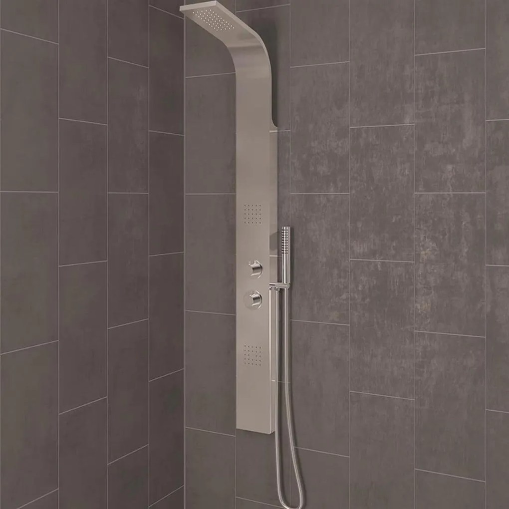 Eastbrook Conway douchepaneel met massagejets en handdouche chroom mat