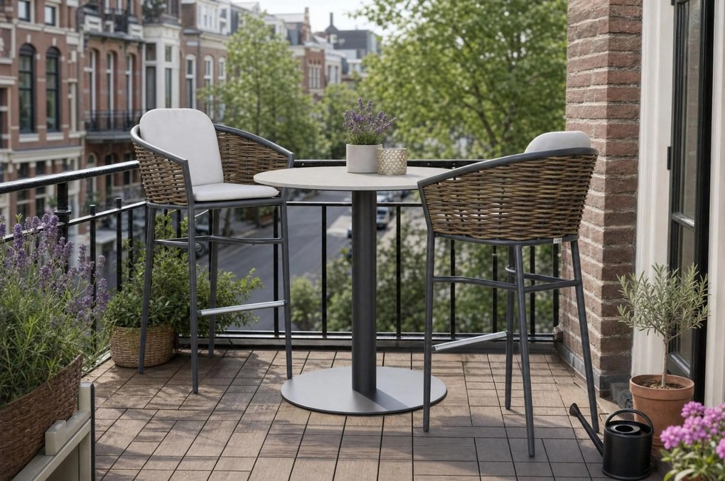 Barset 2 personen 70 cm Aluminium/wicker Grijs Coco Coco Palm