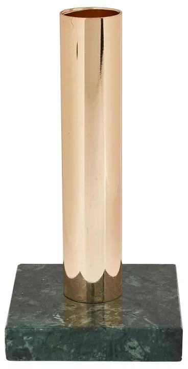 Kaarshouder marmer - groen - 7x7x13.5 cm