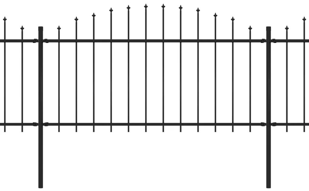 vidaXL Tuinhek met speren bovenkant (1,25-1,5)x17 m staal zwart