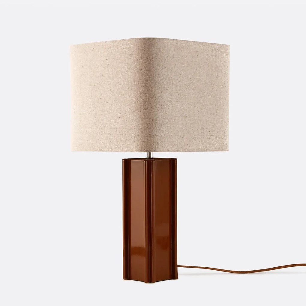 Tafellamp van keramiek en linnen, BIMO