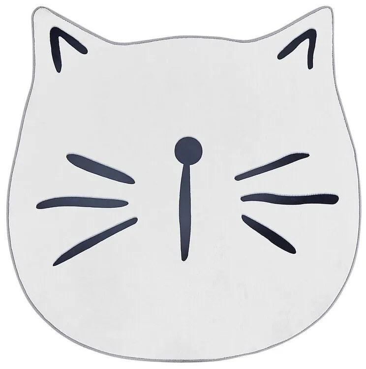 Kinderdeken Kattenprint ⌀ 100 cm Wit KITTY Beliani