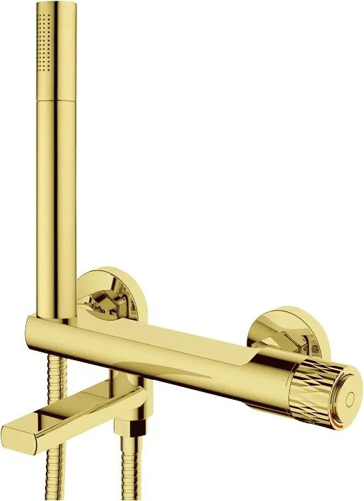 Mexen Diamond badkraan met doucheset, goud - 71530-50