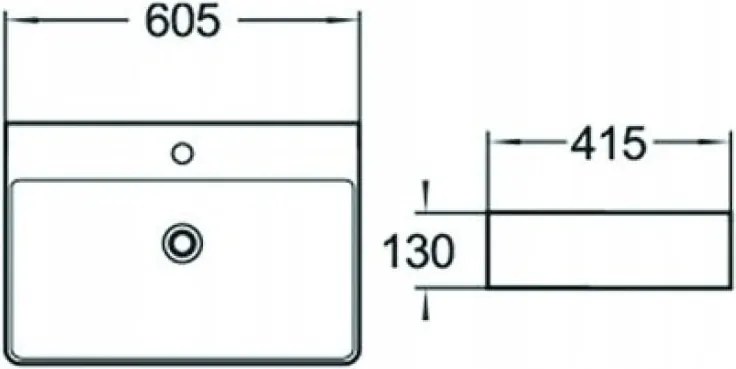 Mexen Benita opbouwwastafel 60 x 41 cm, wit - 21396000
