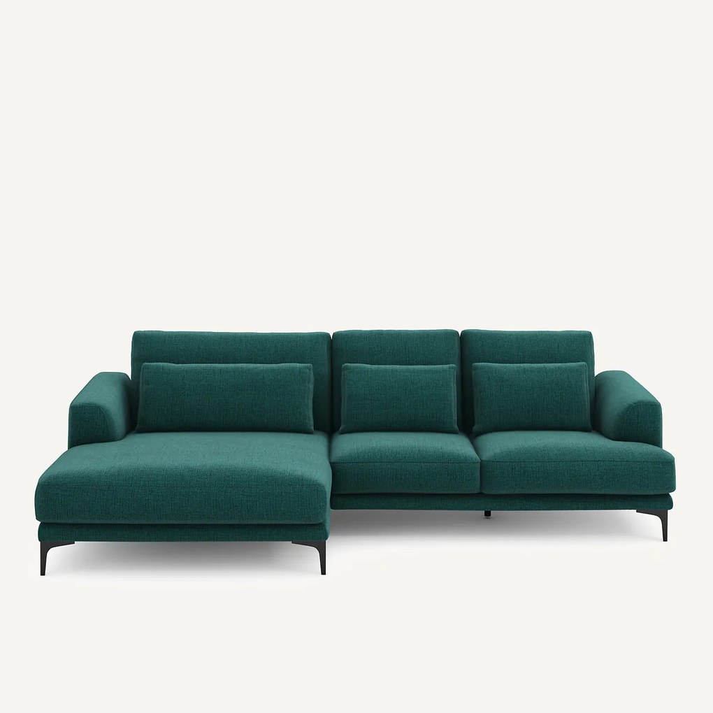 Hoekbank, links XL longchair, in Jasper-stof, MARSILE
