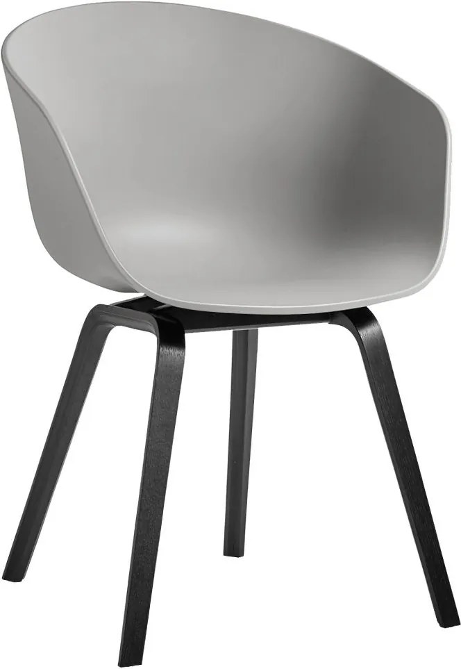 Hay AAC22 stoel met zwart onderstel kuip concrete grey