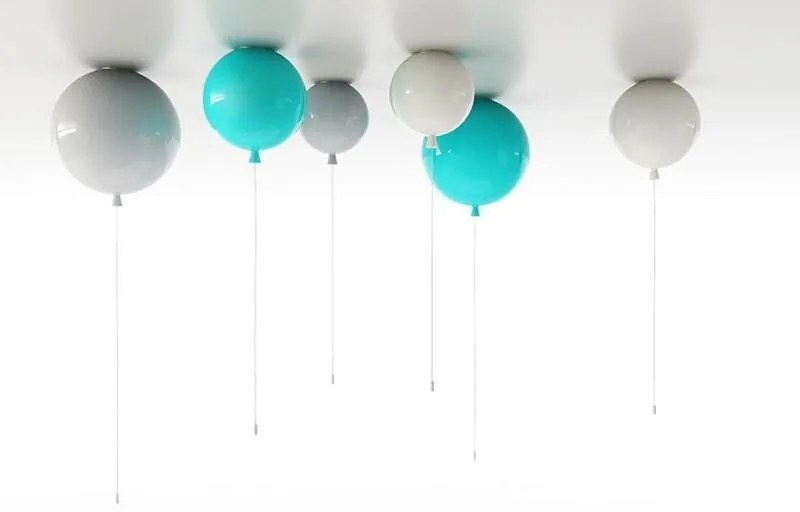 Brokis - Plafondlamp Memory Turquoise glanzend / Zilver Glas