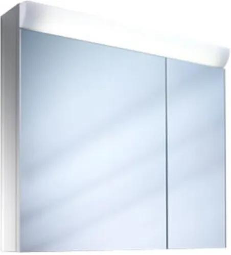 Schneider WangaLine spiegelkast met 2 deuren met TL verlichting 90cm links aluminium 150.091