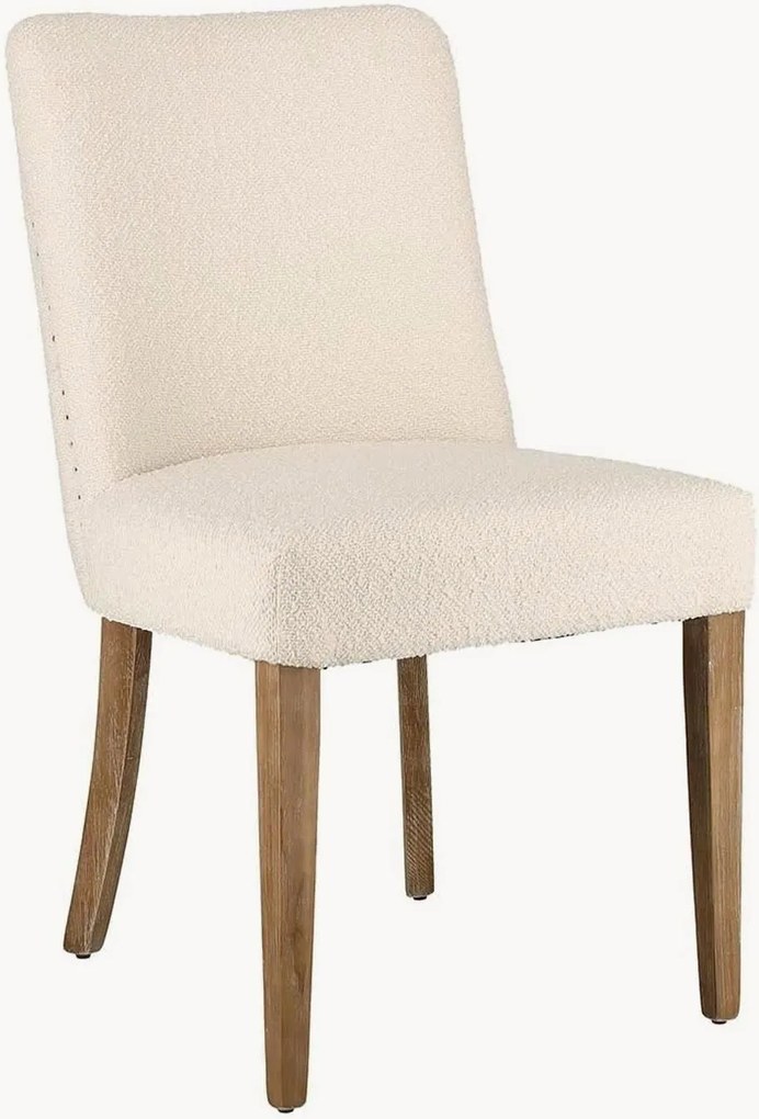 Eikenhouten/bouclé stoelen Beatriz met bekleding, 2-delig