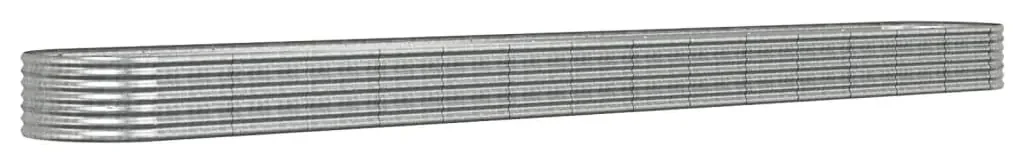 vidaXL Plantenbak 620x80x36 cm gepoedercoat staal zilverkleurig