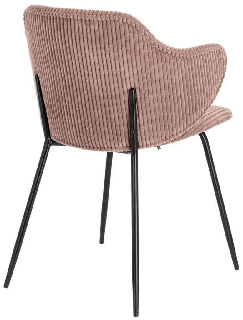 Kave Home Suanne Corduroy Roze Eetkamerstoel