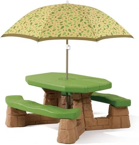 Picknicktafel Playful Picnic met parasol 183 cm groen