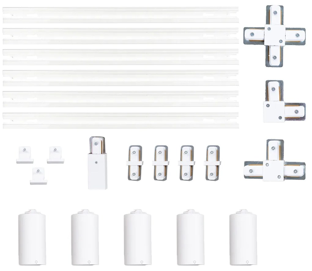 Modern railsysteem met 5 spots wit 1-fase GU10 50mm - Iconic Ruby