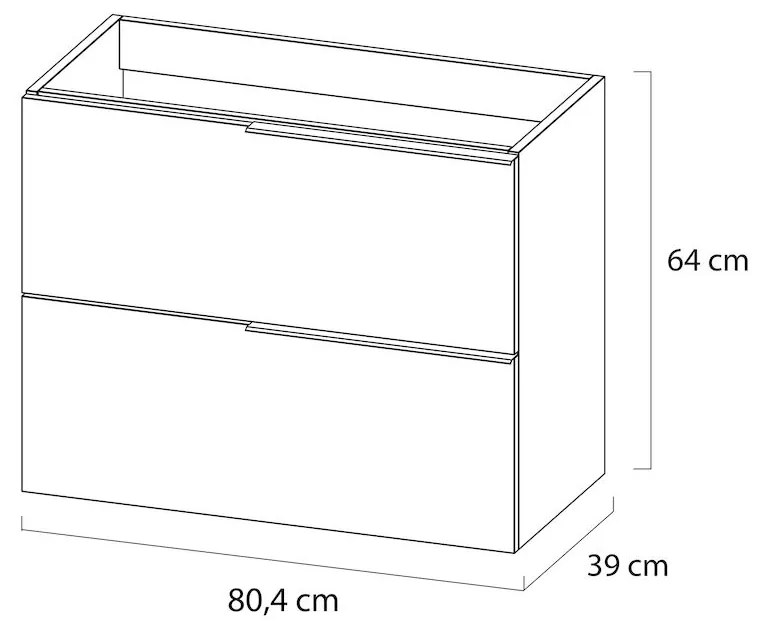 Tiger Pocket badkamermeubel 80cm naturel eiken met mat witte grepen