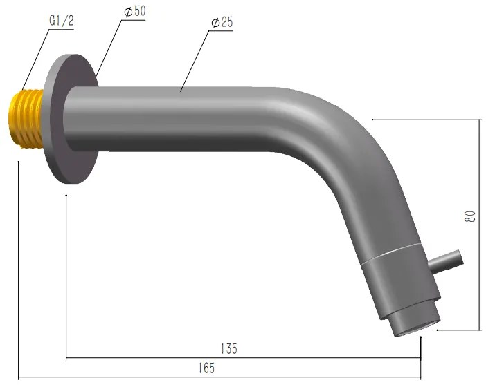 Saniclear Iron inbouw toiletkraan verouderd ijzer - gunmetal