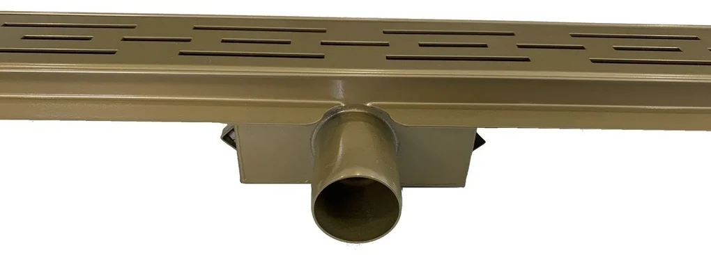 Mueller Basic douchegoot met flens 90x7cm goud messing