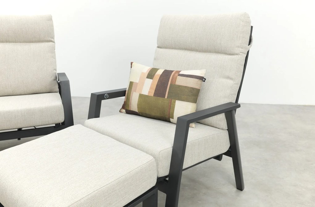 Lagos/Mindo verstelbare 5-zits stoel-bank loungeset - antraciet