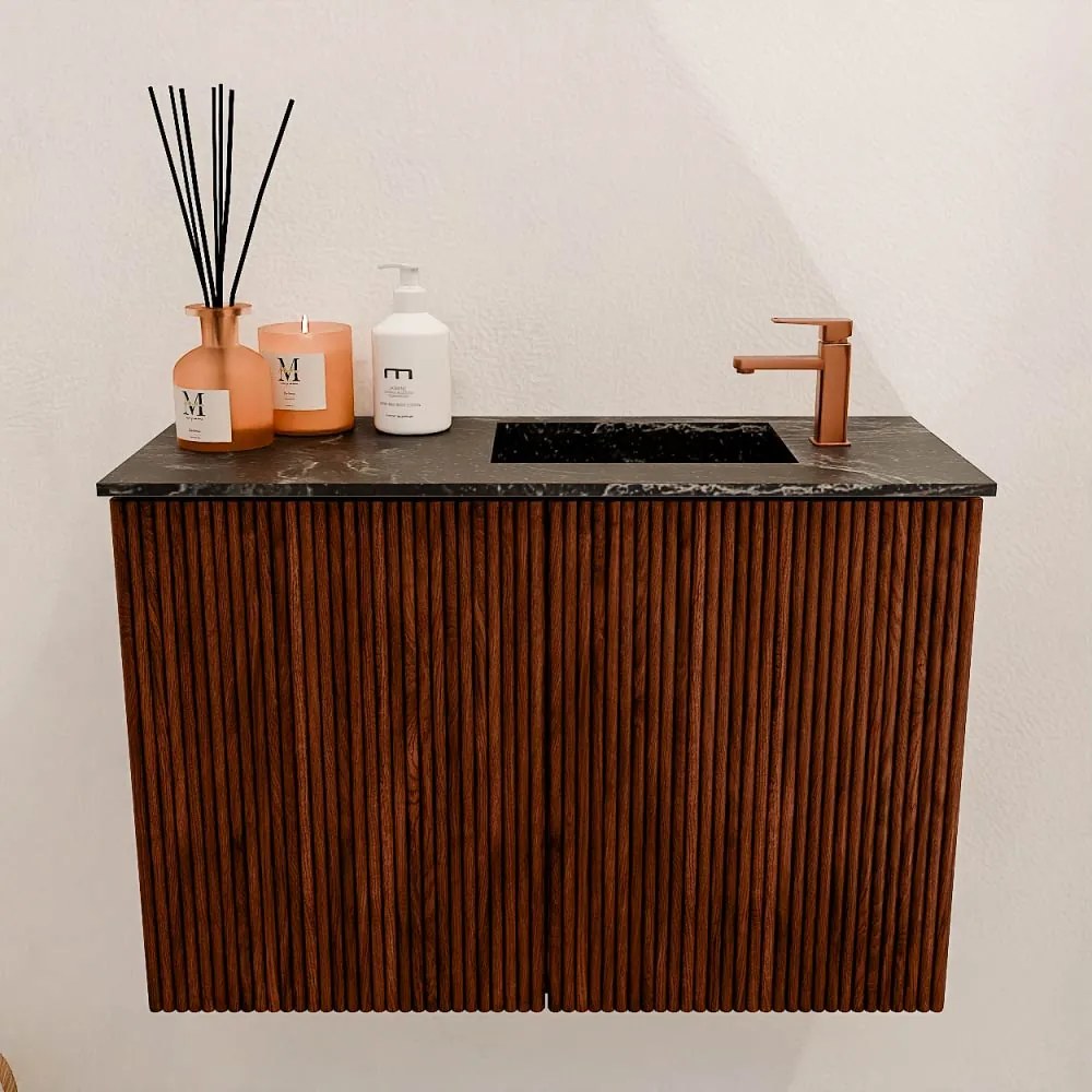 Mondiaz Joya DLux 60cm toiletmeubel ruby met wastafel faye rechts 1 kraangat lava