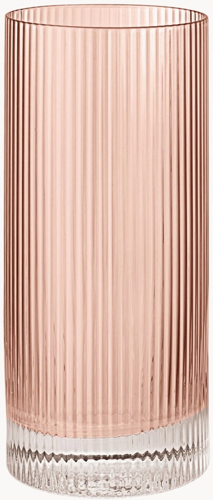 Mondgeblazen highballglazen Ripple met reliëfpatroon, 2-delig, 480 ml