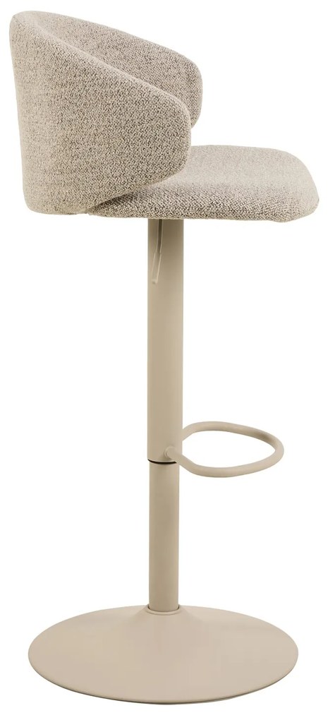NELA Beige Latte (stof Monza 60 FR)/beige poten - DRAAIBARE BARKRUK MET BEKLEDING -VOOR KEUKEN RESTAURANT