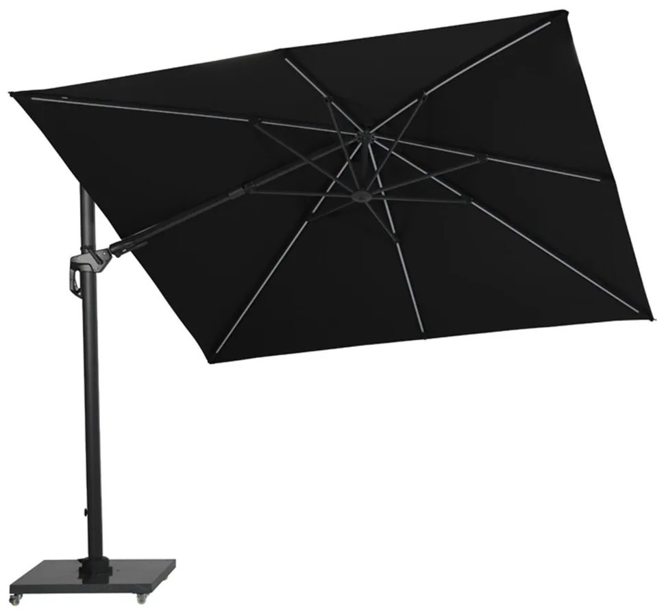 Garden Impressions Hawaii Lumen LED zweefparasol 300x300 -donker grijs - zwart