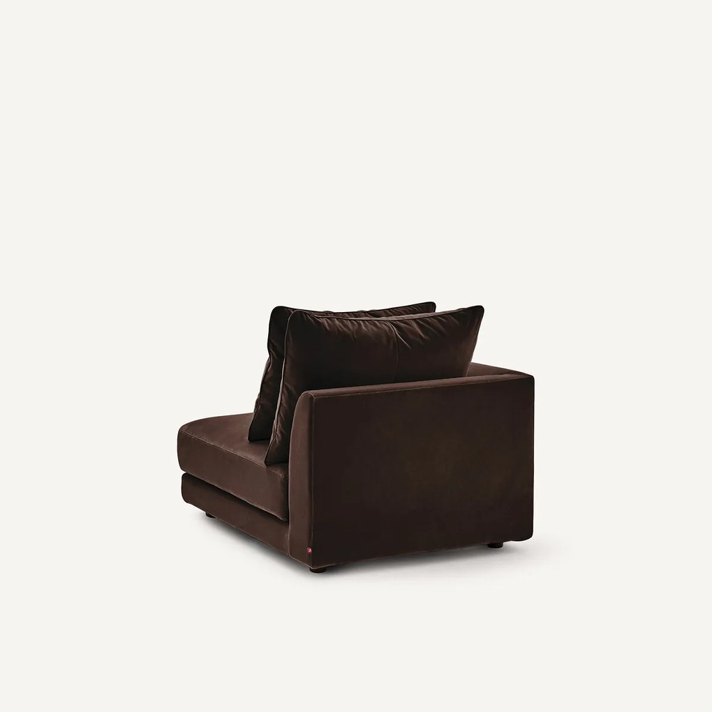 Halve bank links, modulair, van fluweel, TIBERIO