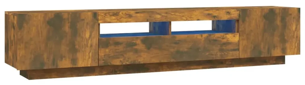 vidaXL 2-delige Tv-meubelset met LED bewerkt hout gerookt eikenkleurig
