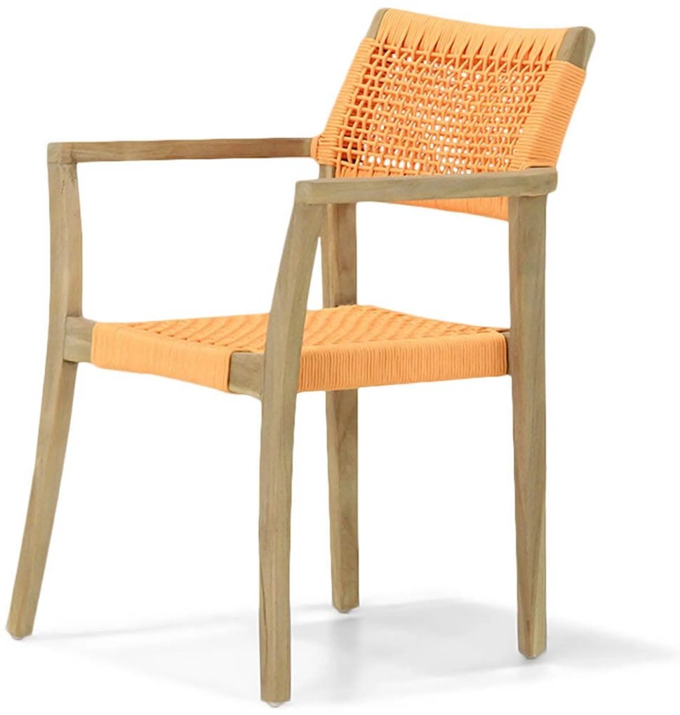 Tuinstoel stapelbaar Teak/Rope Oranje Lifestyle Garden Furniture Dallas