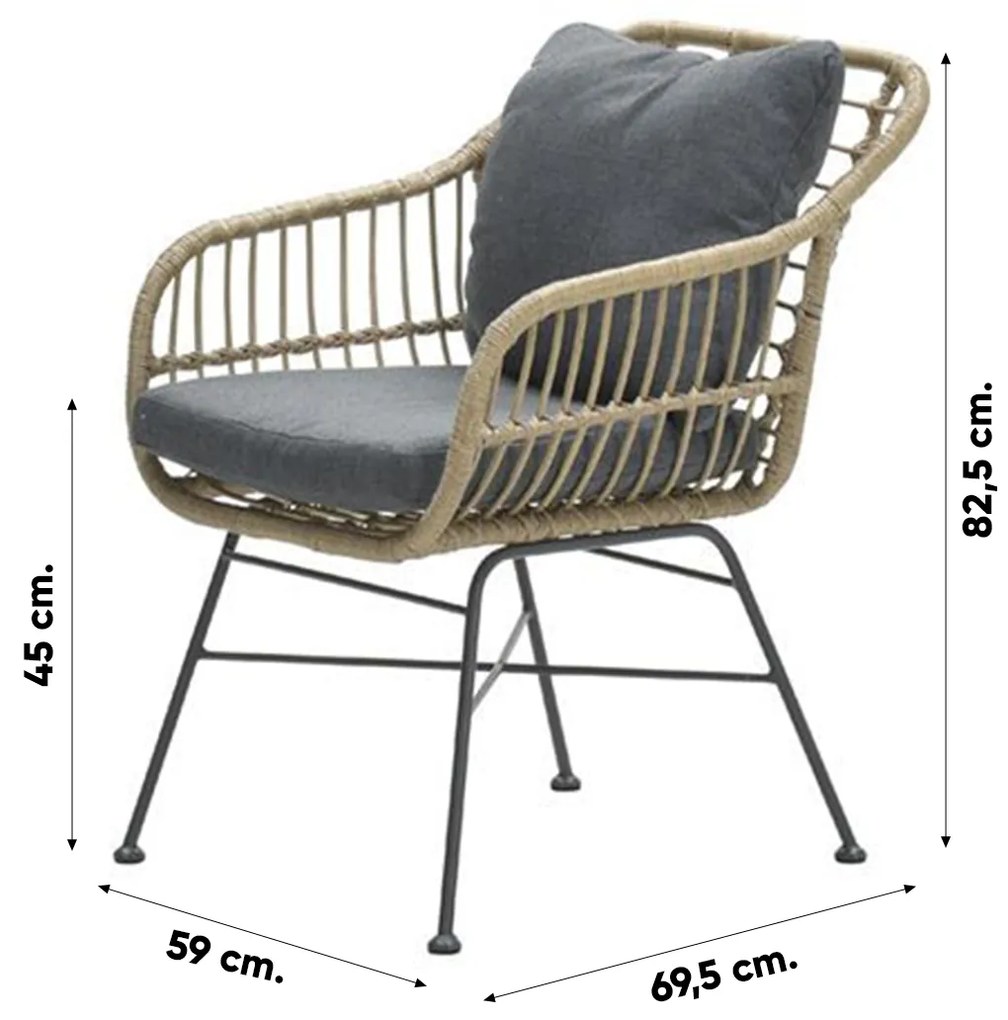 GI Margriet wicker dining tuinstoel - Naturel