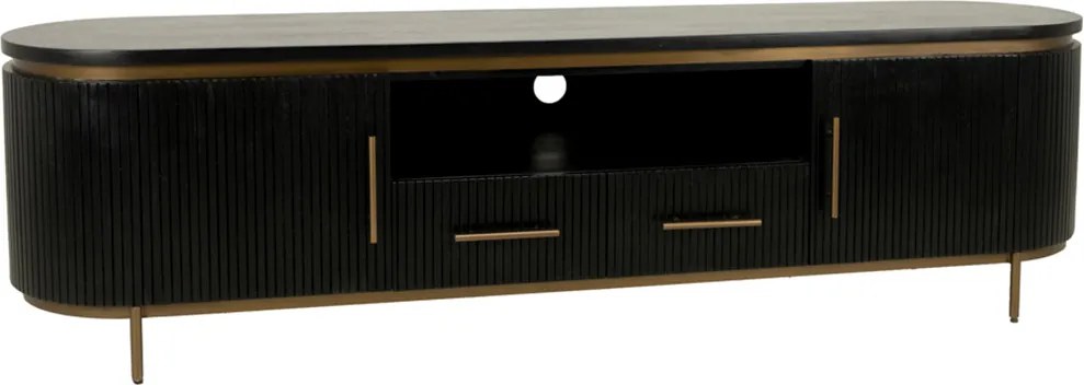 Ovaal Tv-meubel Met Messing 200 Cm - 200x45x55cm.