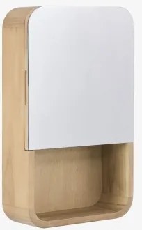 Rechthoekige Wandkast 35x60 Cm Voor Badkamer In Teakhout Met Spiegel Ian Licht Teakhout - Sklum