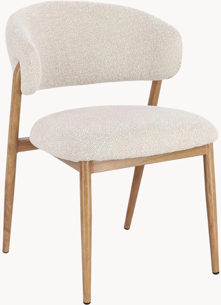 Bouclé eetstoelen Cassandra, 2-delig