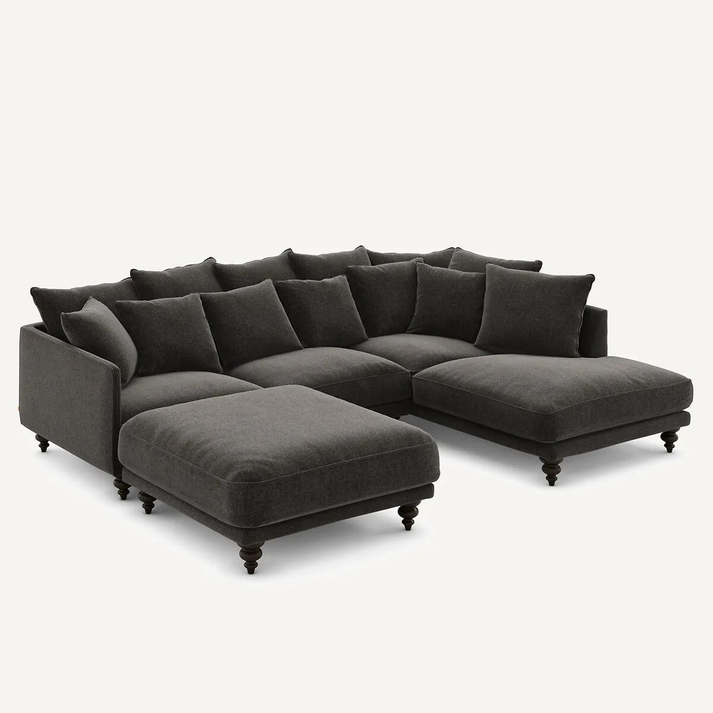 Voetenbank van fluweel chenille, Lazare