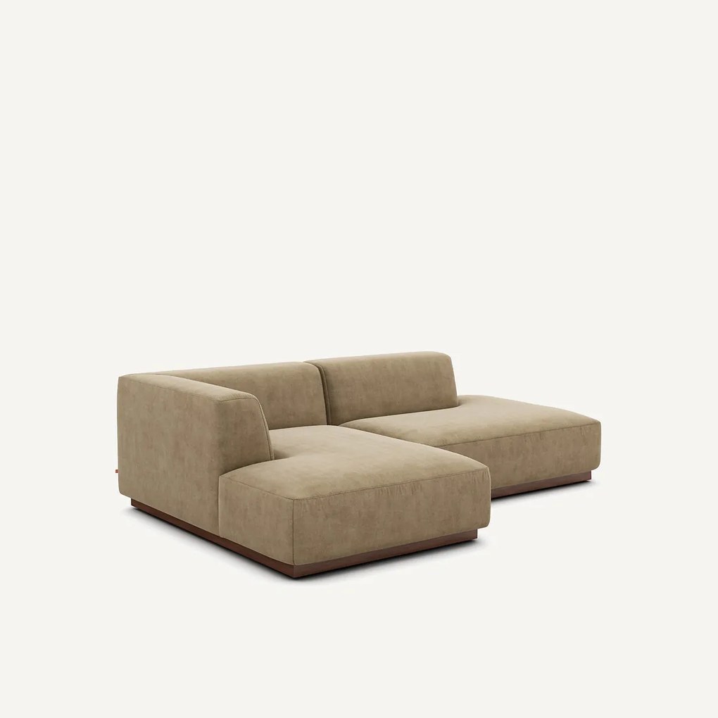 Hoekbank links in stonewashed fluweel, JACOPO