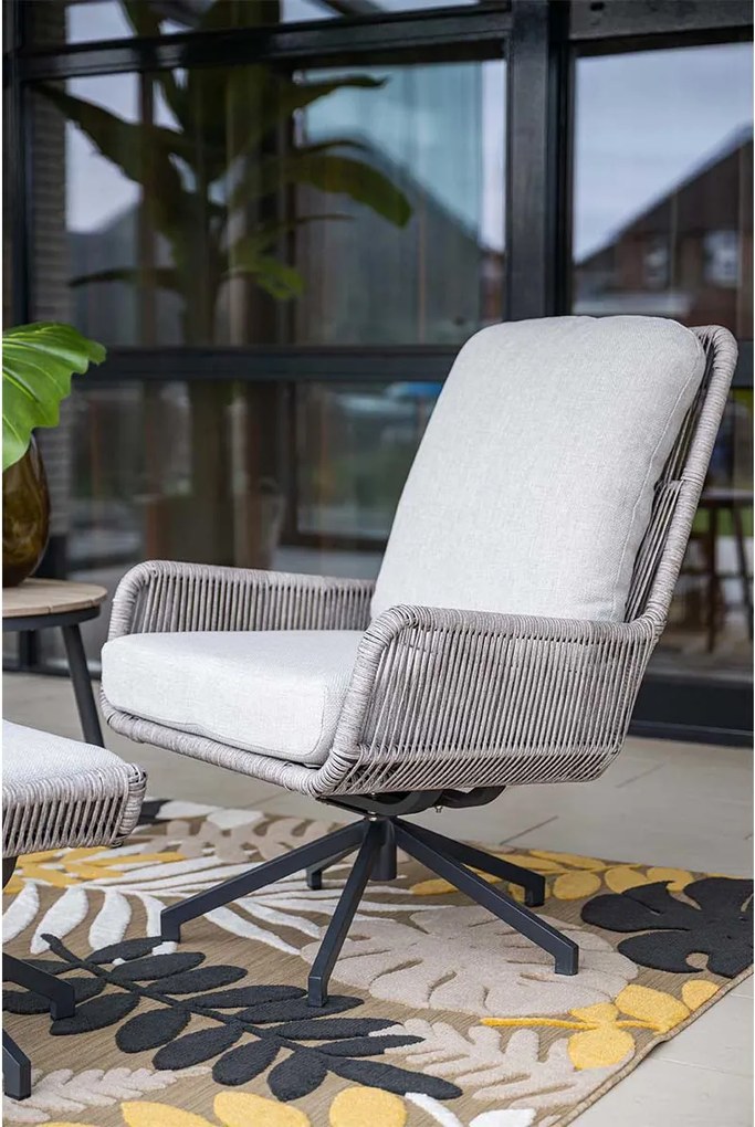 Garden Impressions Bosh draaibare loungestoelen - Lucas bijzettafel Ø50x48 cm